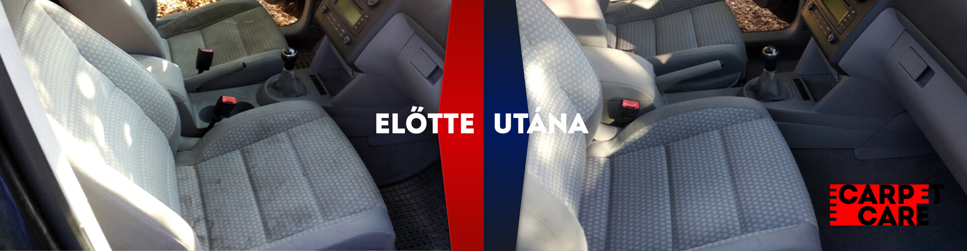 Autókárpit tisztítás előtte-utána
